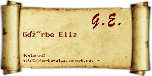 Görbe Eliz névjegykártya